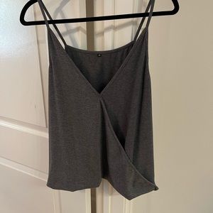 Gray wrap tank top